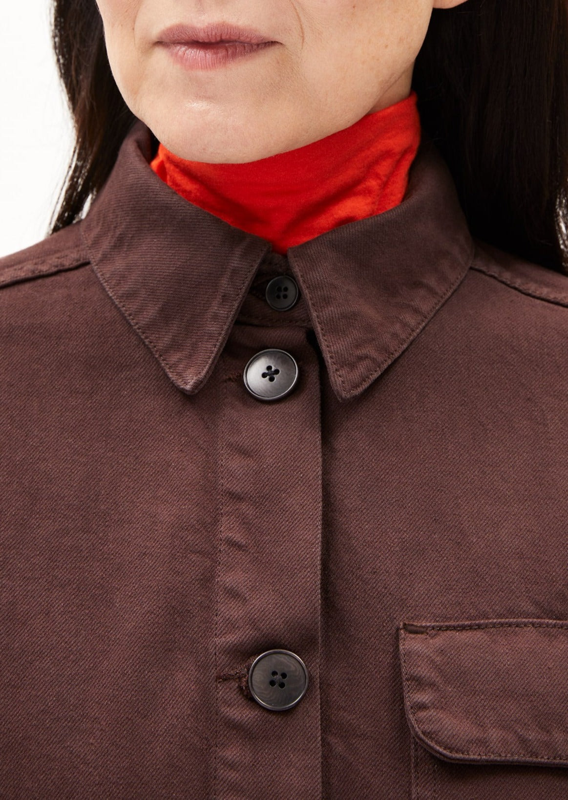Surchemise en coton recyclé | marron "taale gmt dye dark swamp"