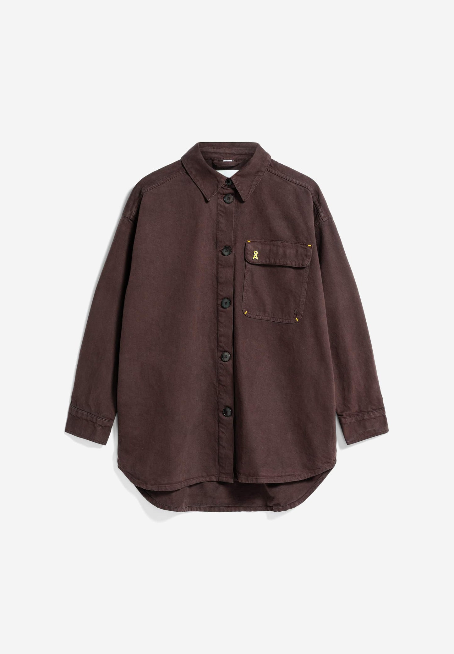 Surchemise en coton recyclé | marron "taale gmt dye dark swamp"