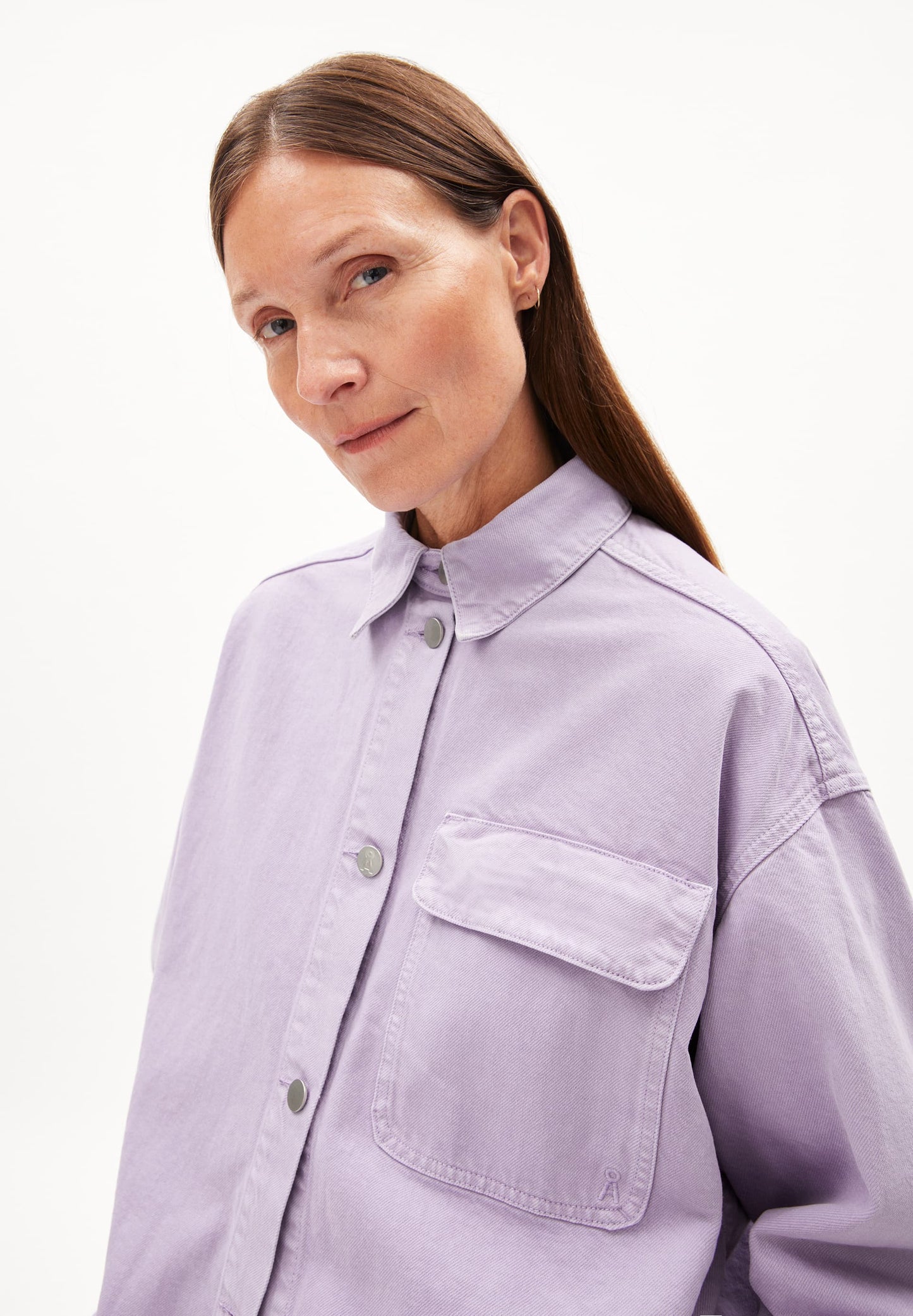 Surchemise en coton recyclé | violet "taale gmt dye lavender light"