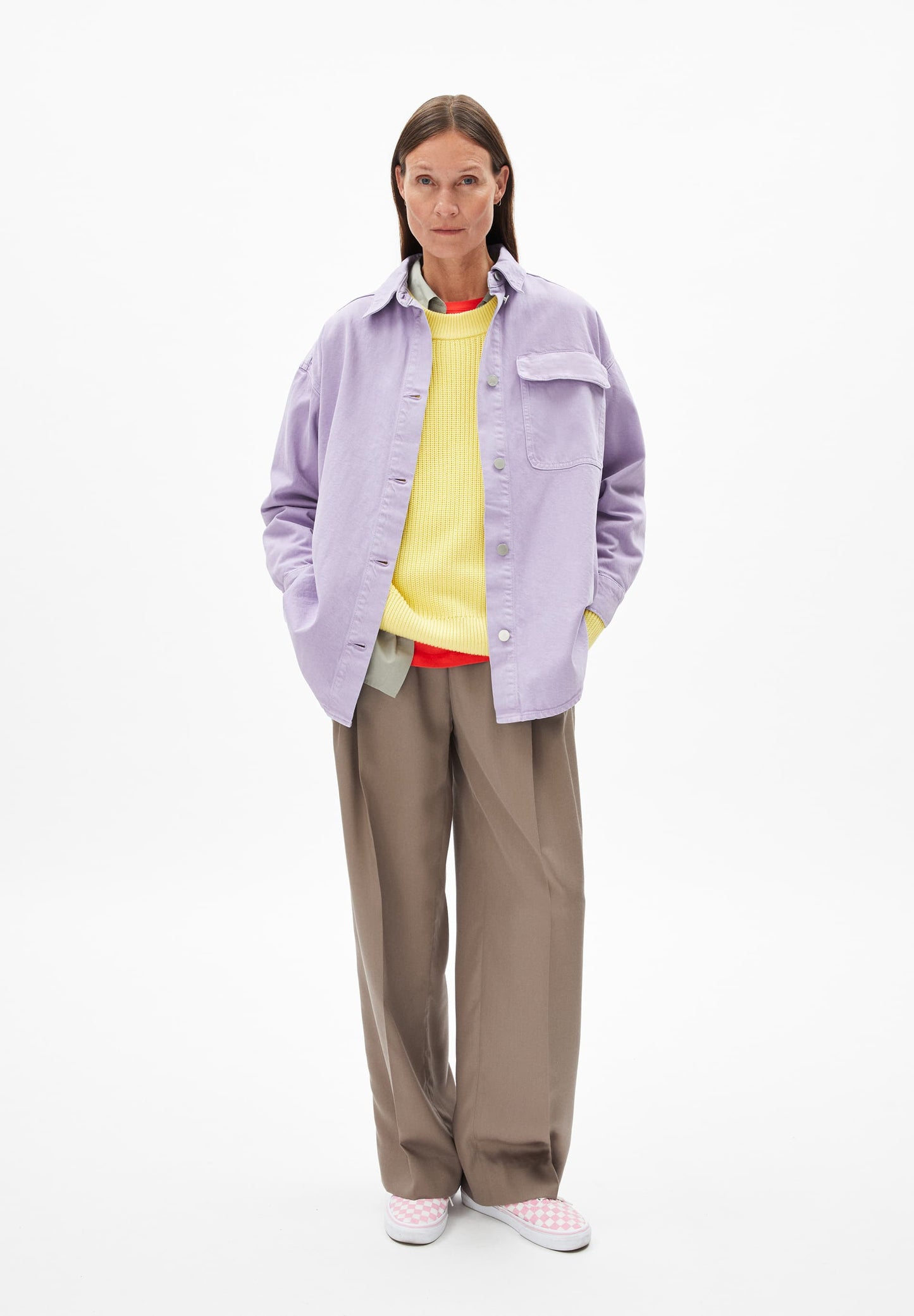 Surchemise en coton recyclé | violet "taale gmt dye lavender light"