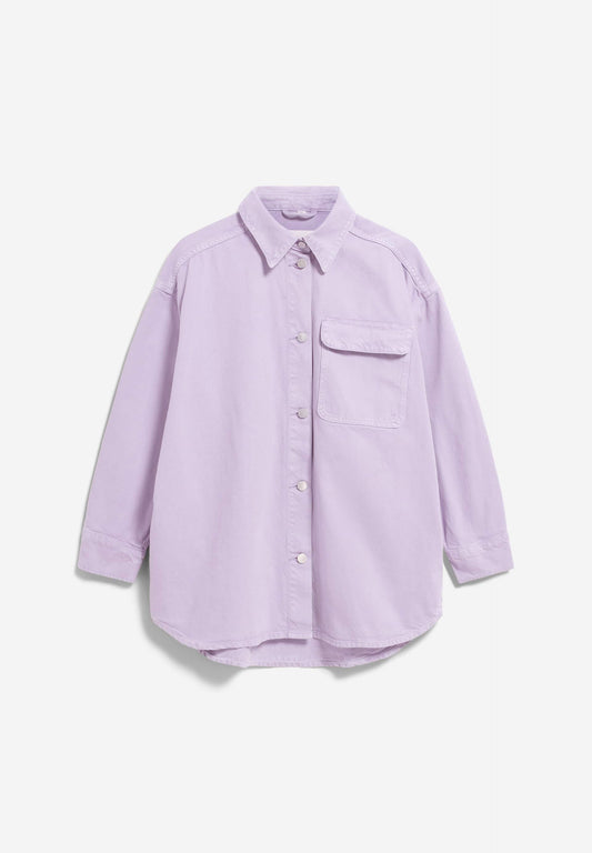 Surchemise en coton recyclé | violet "taale gmt dye lavender light"