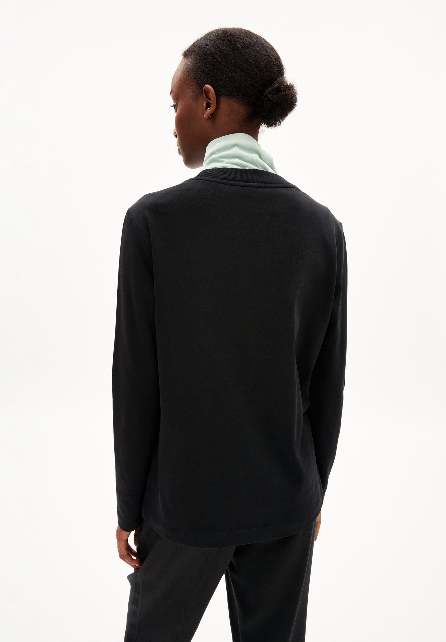 T-shirt manches longues épais noir en coton bio - taami black