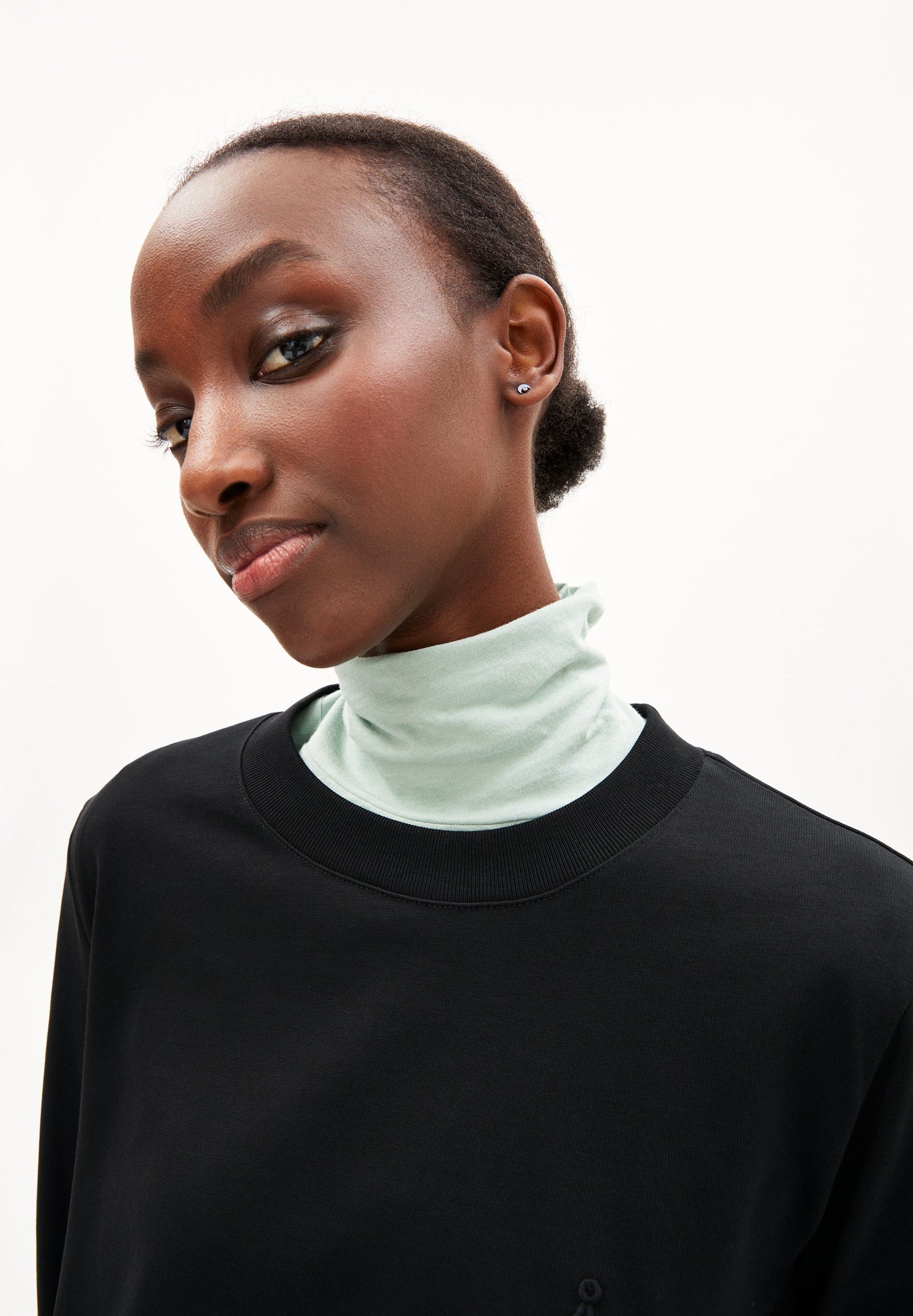 T-shirt manches longues épais noir en coton bio - taami black