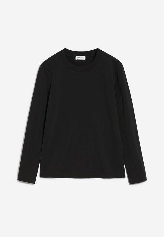 T-shirt manches longues épais noir en coton bio - taami black