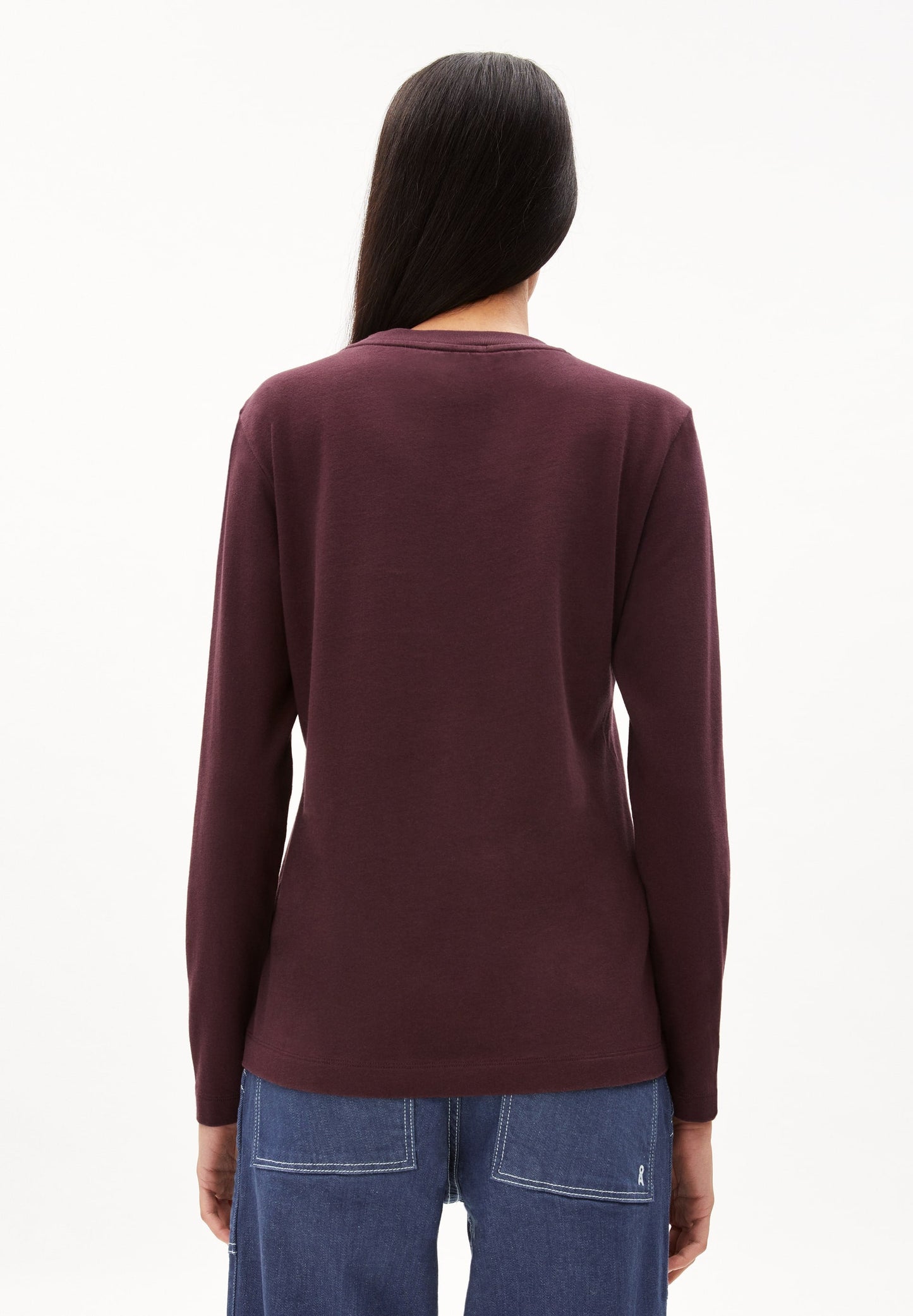 T-shirt manches longues épais prune en coton bio - taami  fudge