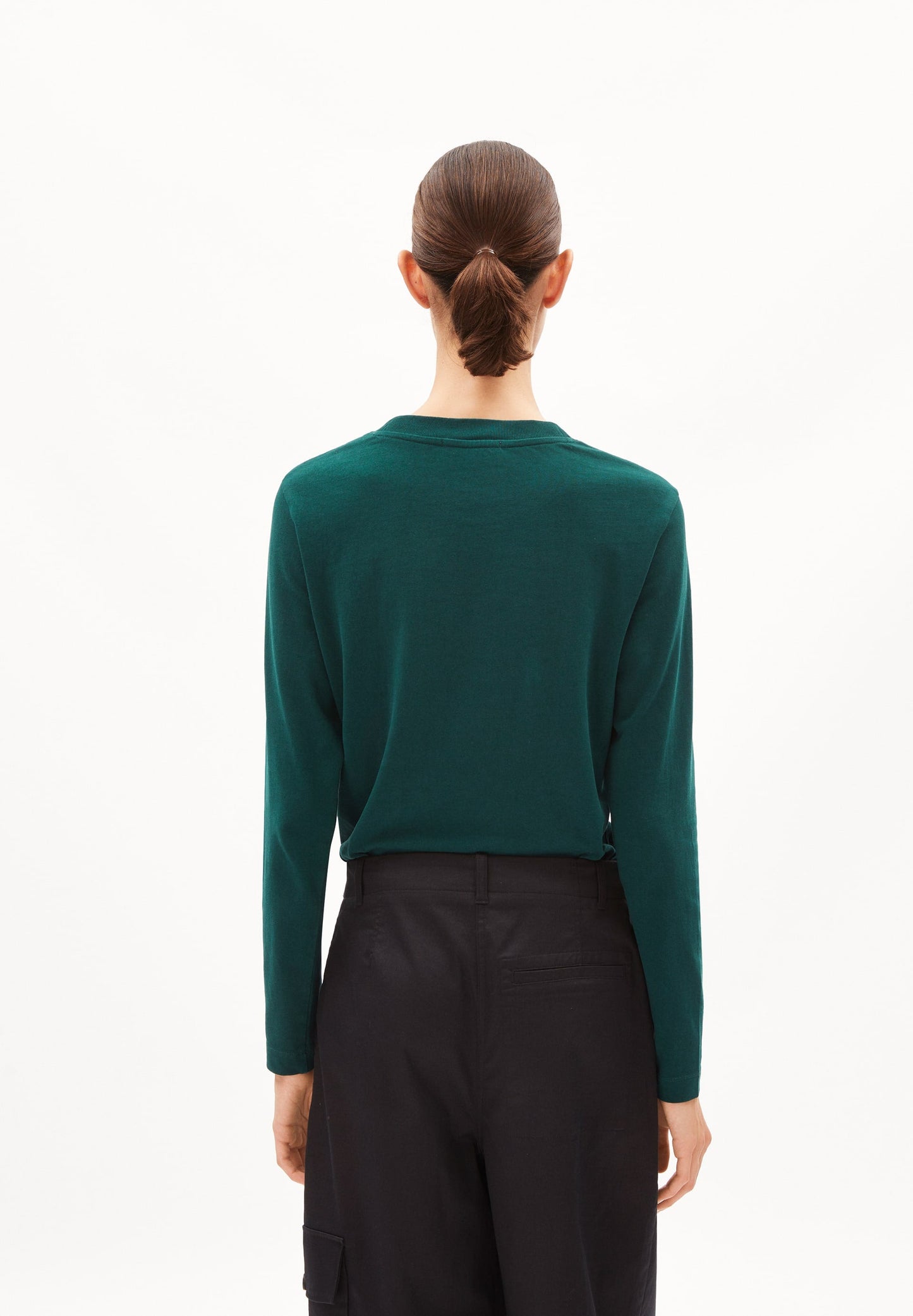 T-shirt manches longues en coton bio | vert "taaminiaa - teal stone"