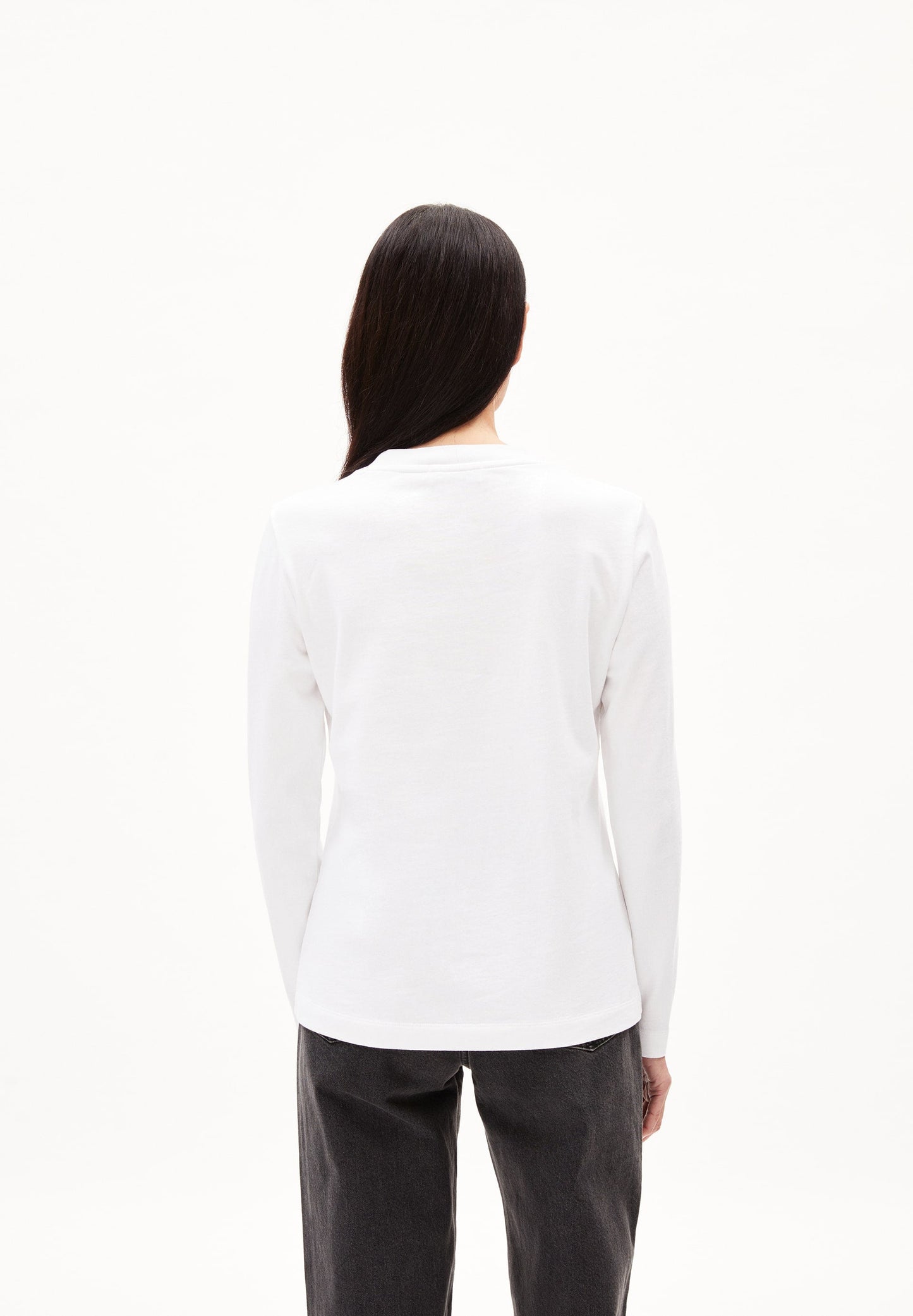 T-shirt manches longues en coton bio et recyclé | Blanc "taaminiaa white"