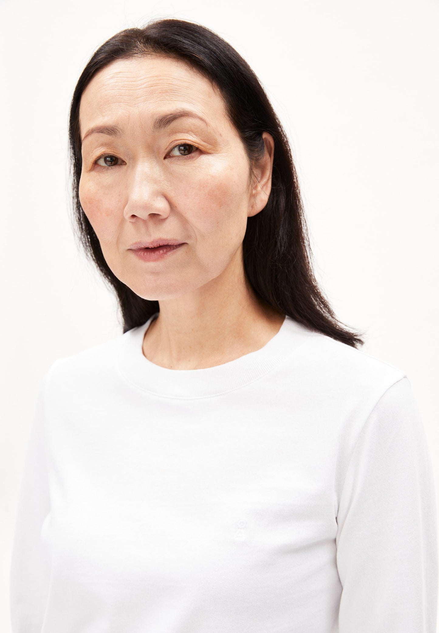 T-shirt manches longues en coton bio et recyclé | Blanc "taaminiaa white"