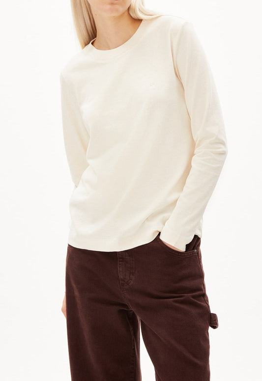 T-shirt manches longues en coton bio et recyclé | Écru "taaminiaa undyed"