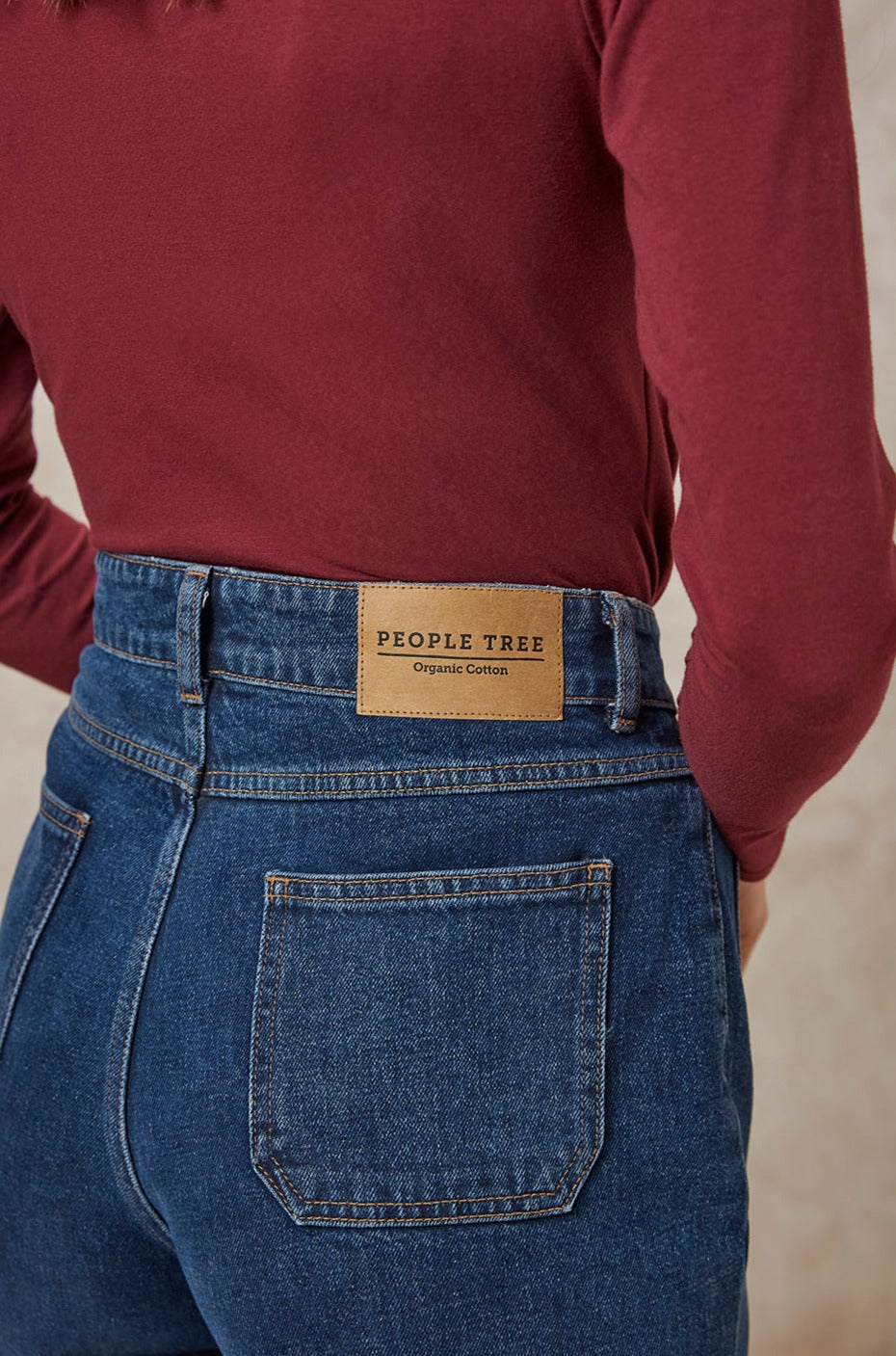 Jean mom bleu en coton bio - tabitha jeans blue
