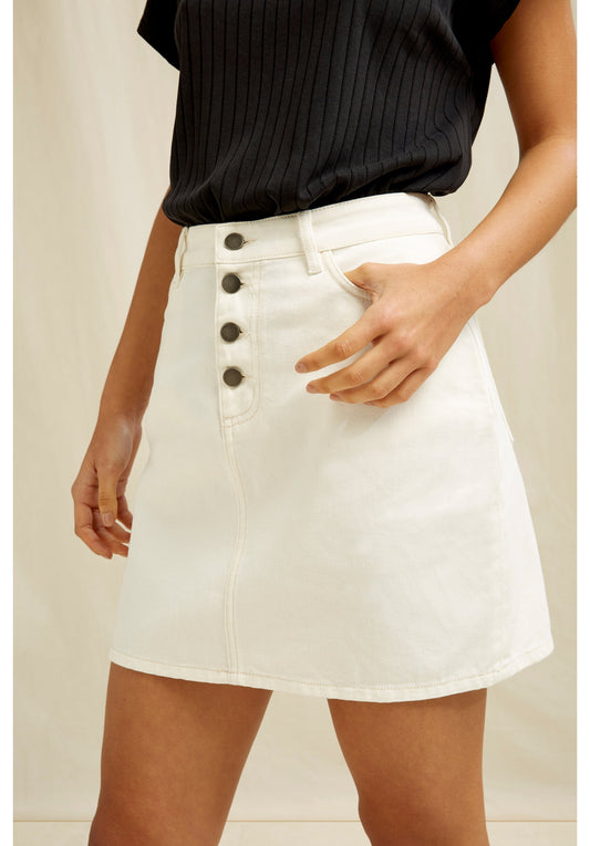 Jupe blanche en coton bio - Tally