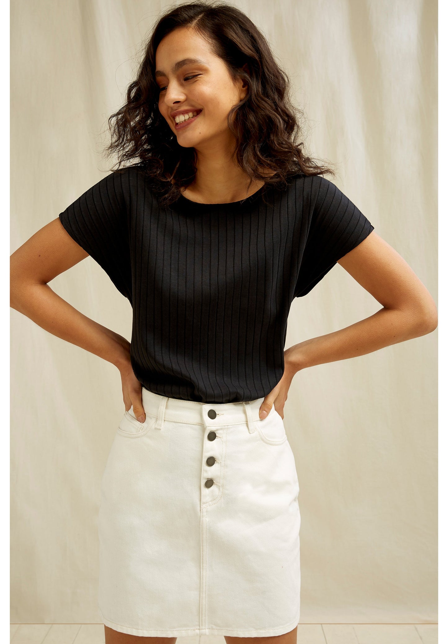 Jupe blanche en coton bio - Tally