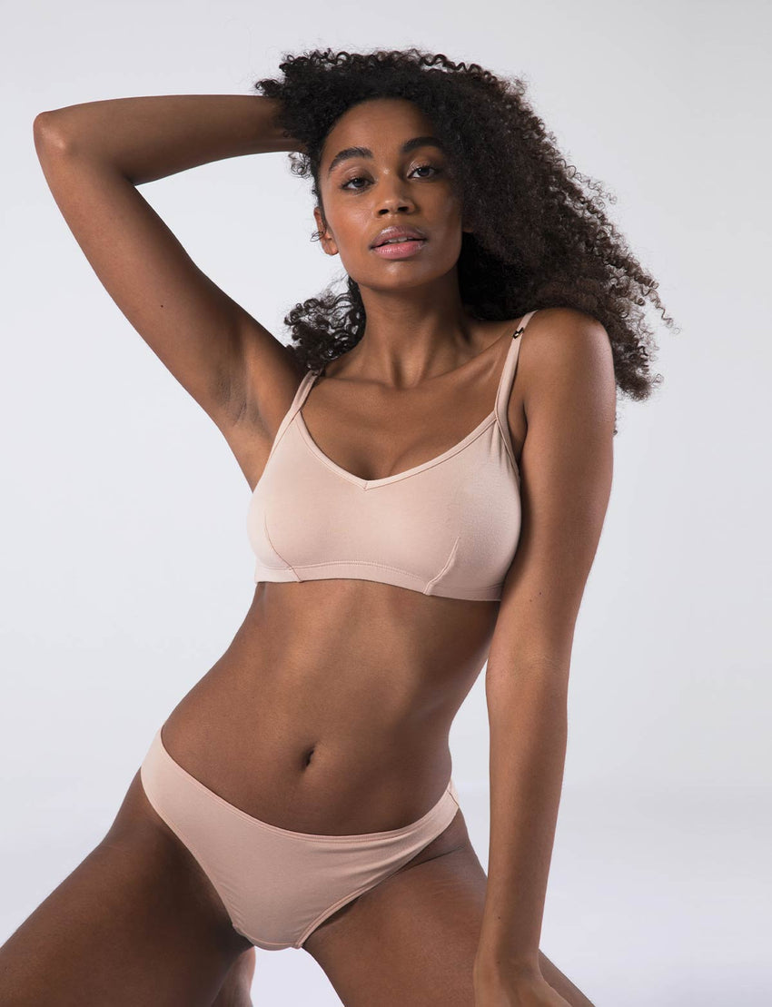 Tanga en coton bio | beige "maya nude sable"