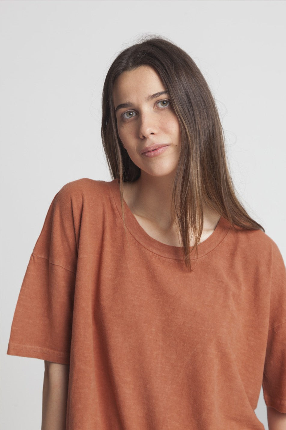 T-shirt terracota en chanvre et coton bio