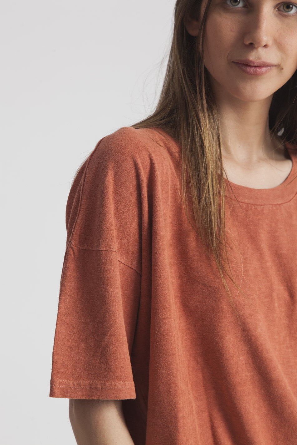 T-shirt terracota en chanvre et coton bio