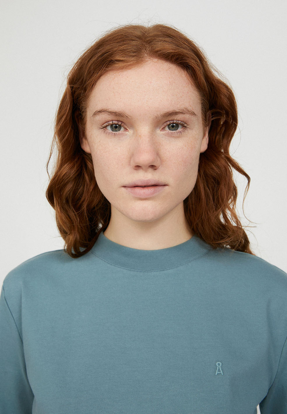 T-shirt bleu en coton bio - Tarjaa