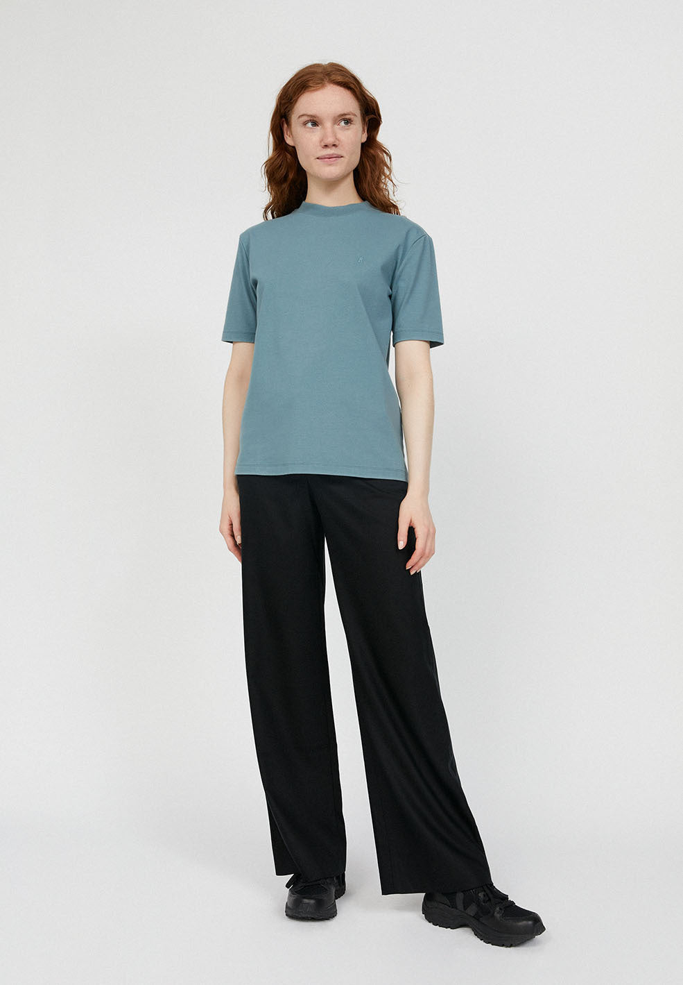 T-shirt bleu en coton bio - Tarjaa