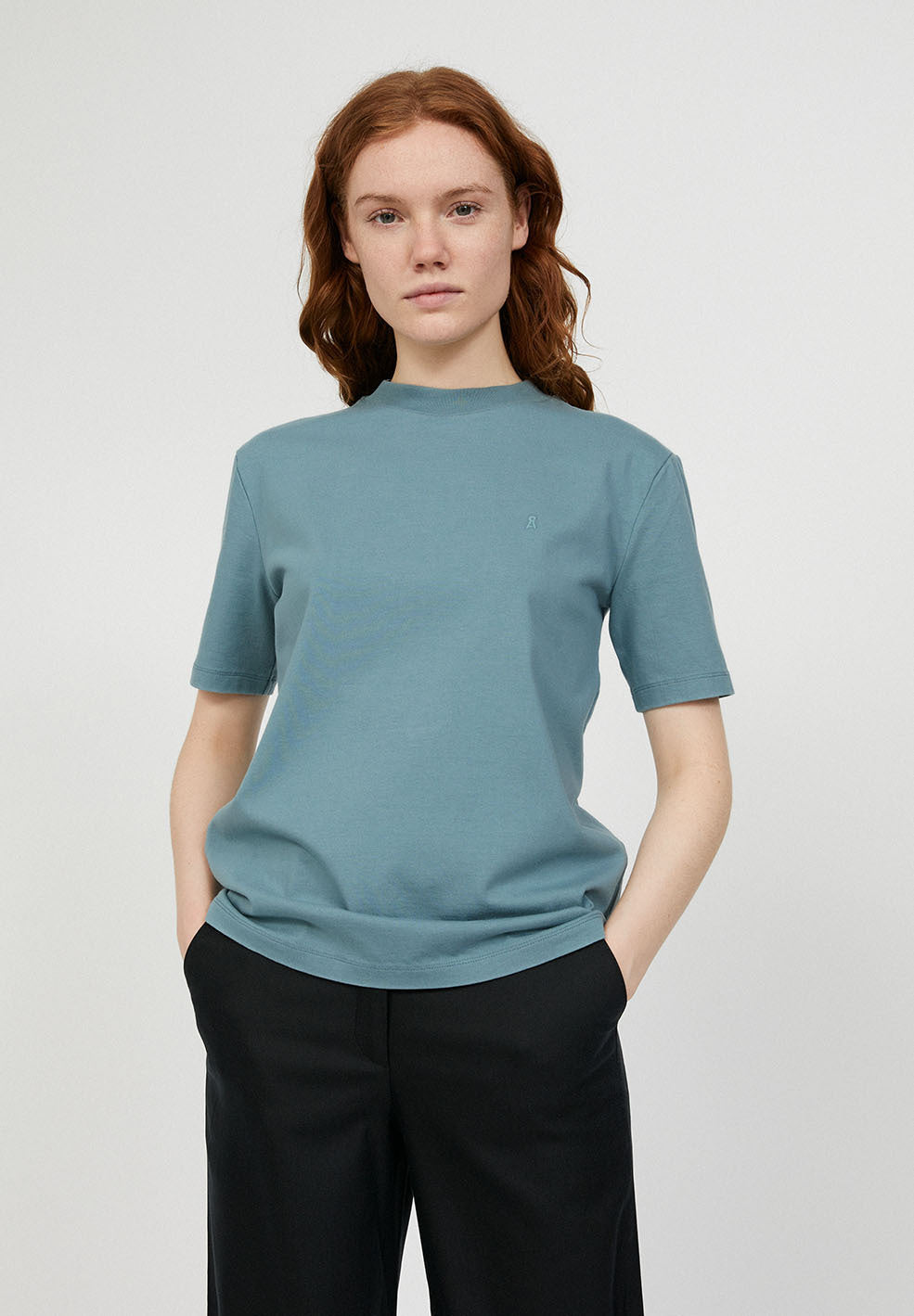T-shirt bleu en coton bio - Tarjaa