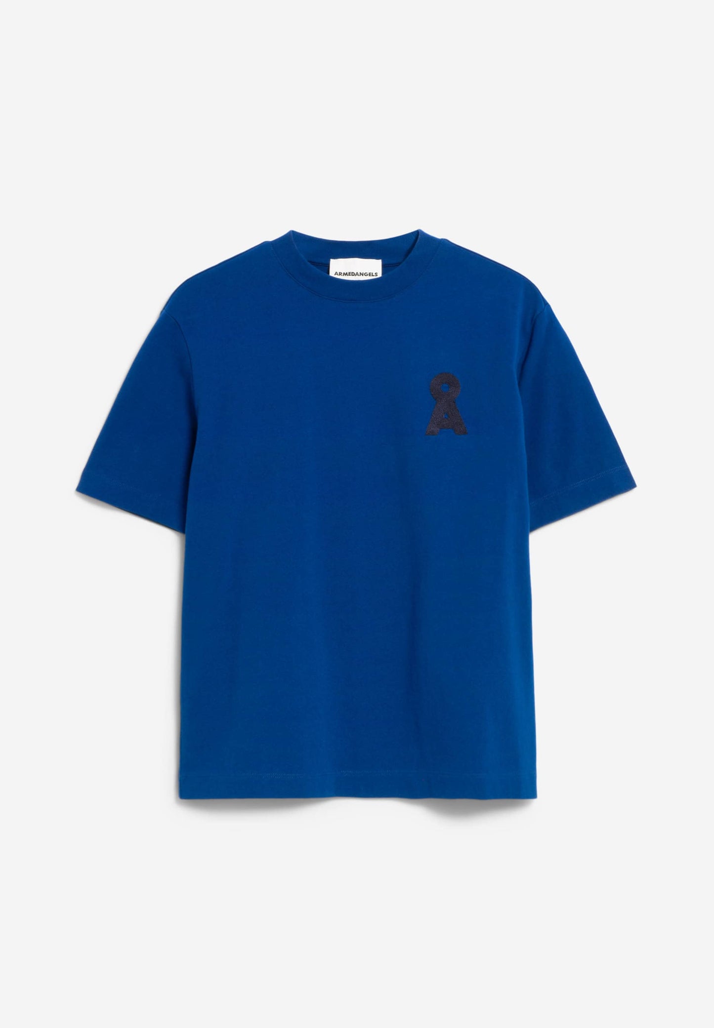 T-shirt épais en coton recyclé | bleu "tarjaa å embro - lapis blue"