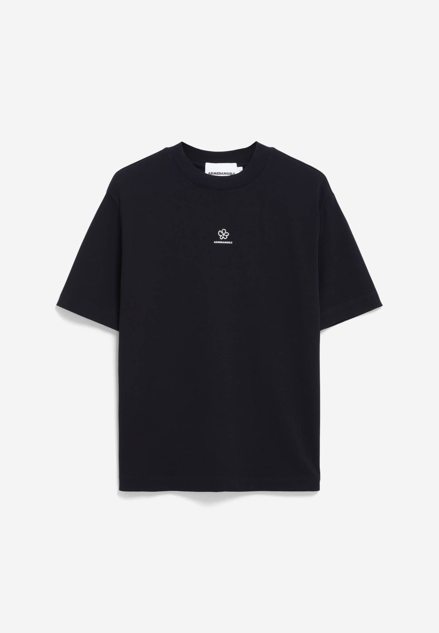 T-shirt en coton biologique | noir "Tarjaa back flowaa - black"