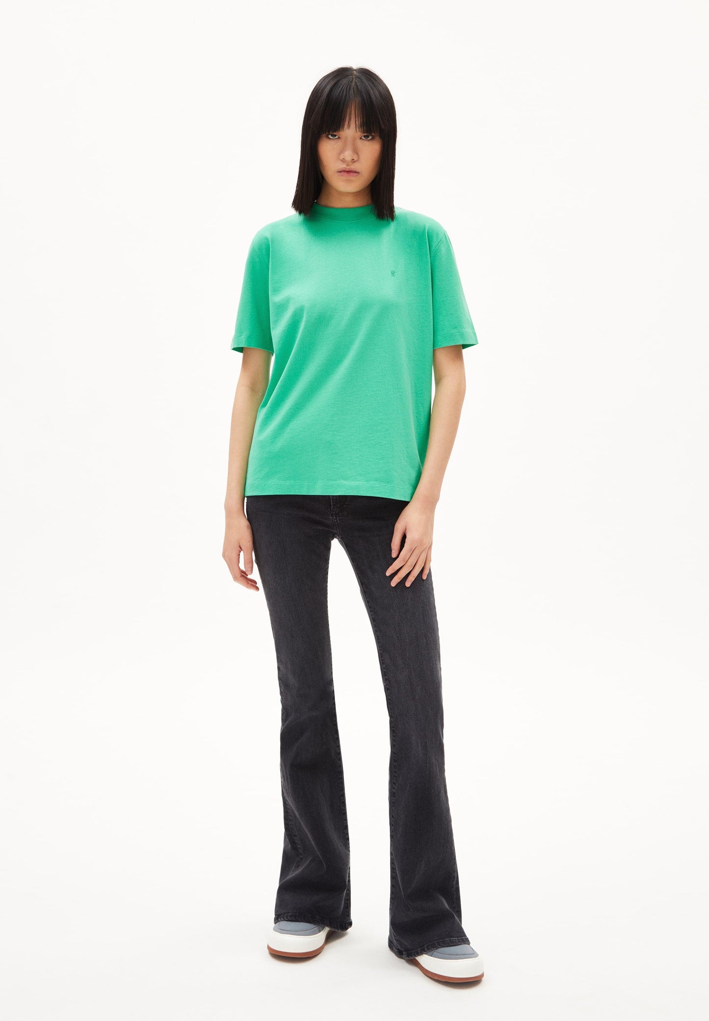 T-shirt vert citron en coton bio et recyclé - tarjaa bright lime