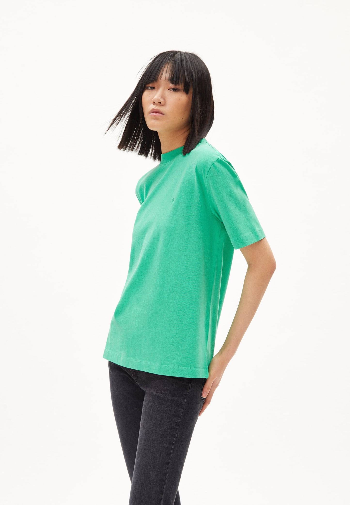 T-shirt vert citron en coton bio et recyclé - tarjaa bright lime