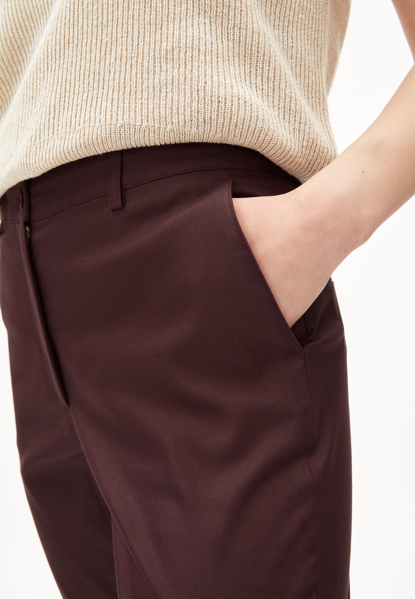 Pantalon flare prune en coton bio et ecovero - tatnaa fudge