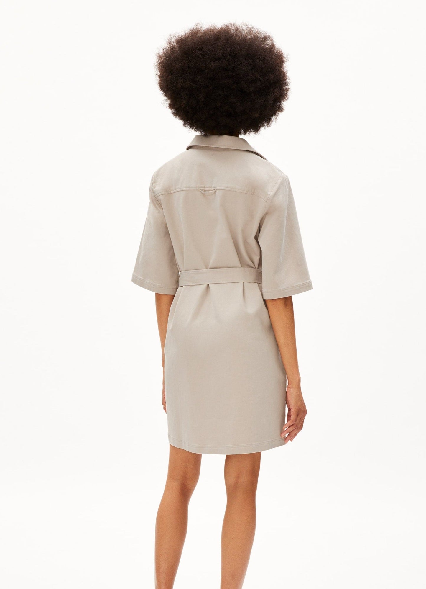 Robe tissée beige en coton bio - teagaa light desert