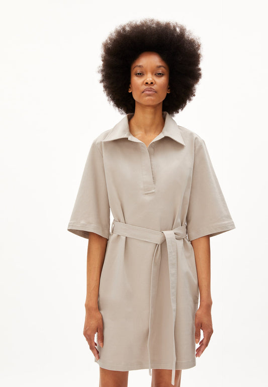 Robe tissée beige en coton bio - teagaa light desert