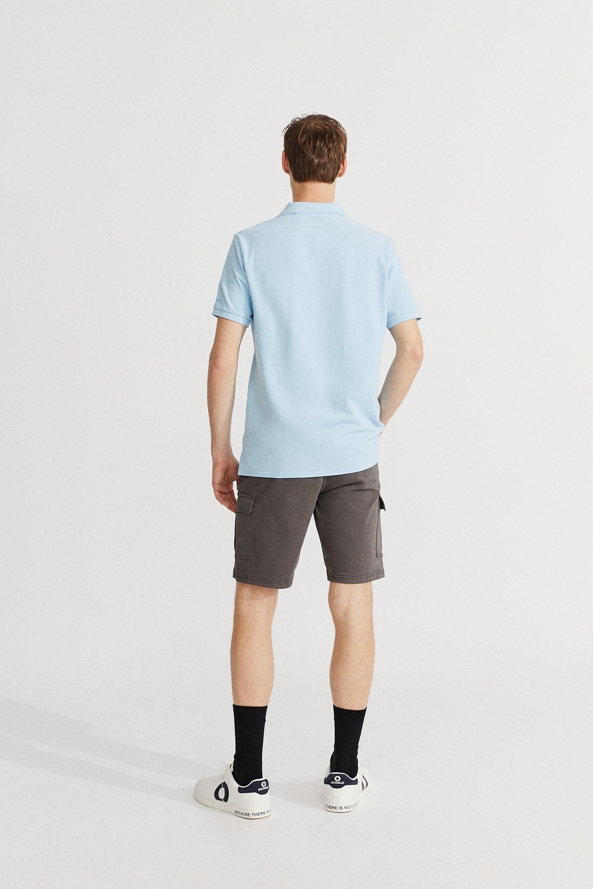 Polo piqué bleu clair en coton bio - Ted regular