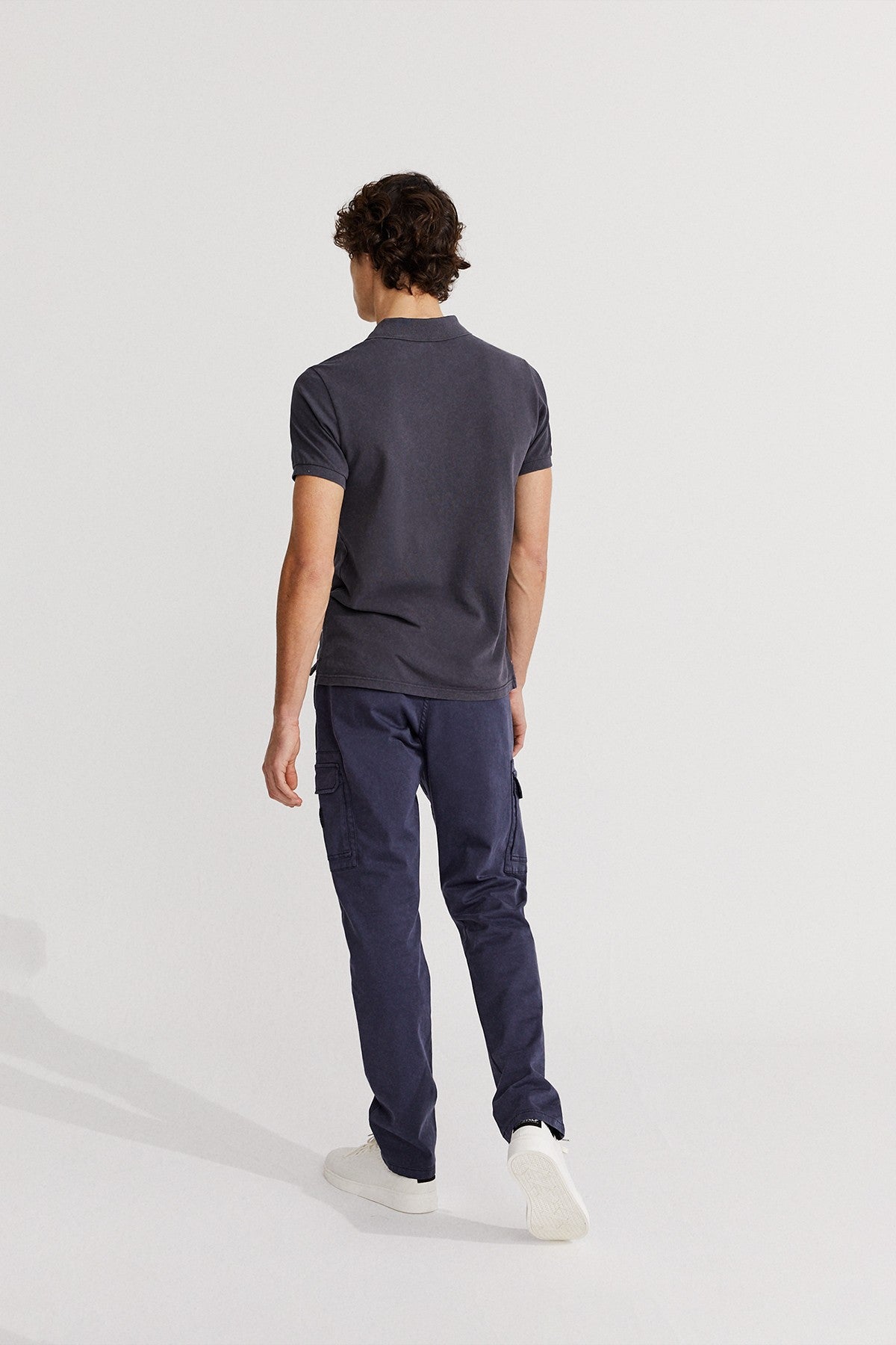Polo slim piqué marine en coton bio - Ted slim