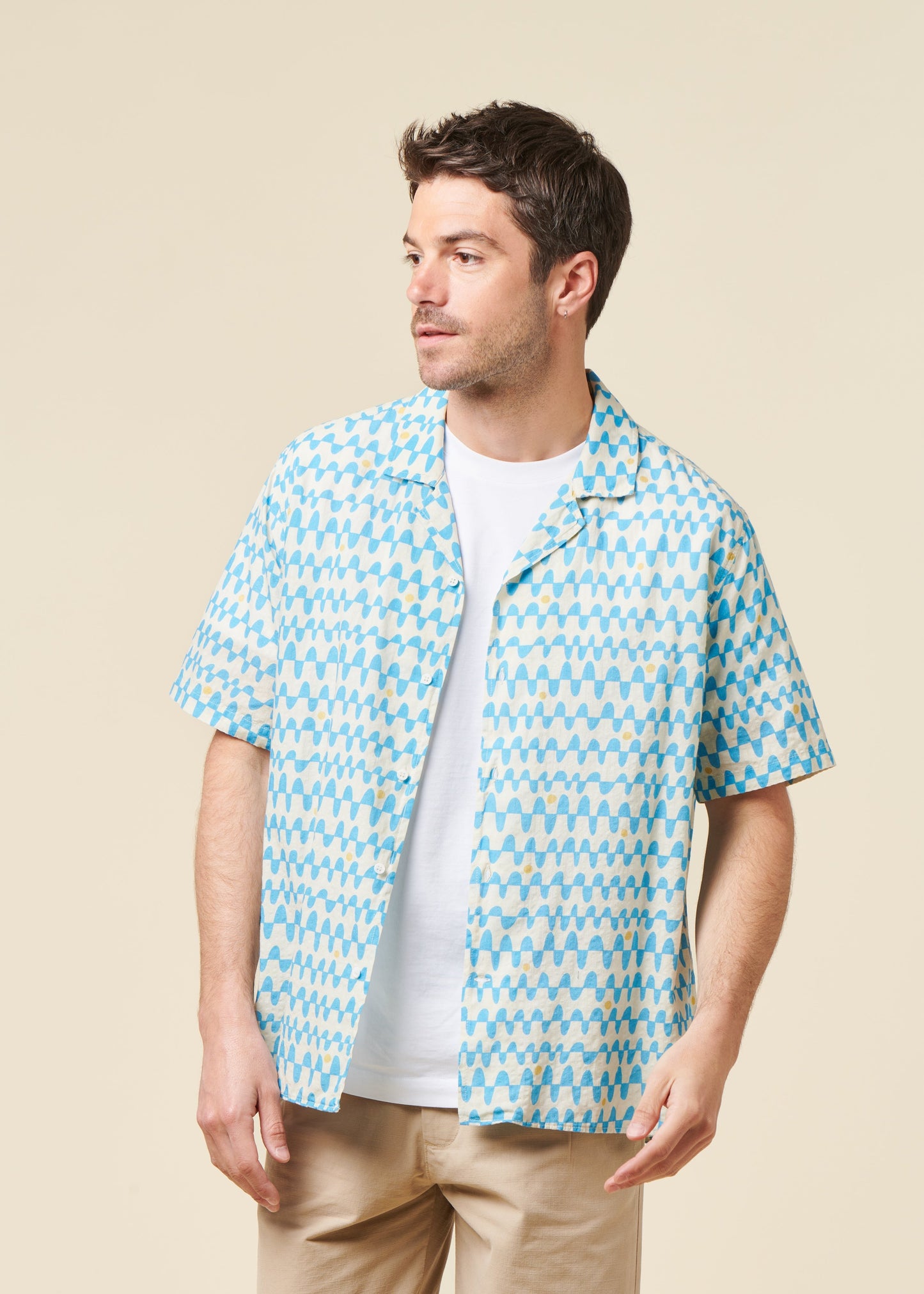 Chemise en coton biologique | bleu "Sunset aloha shirt blue - blue"