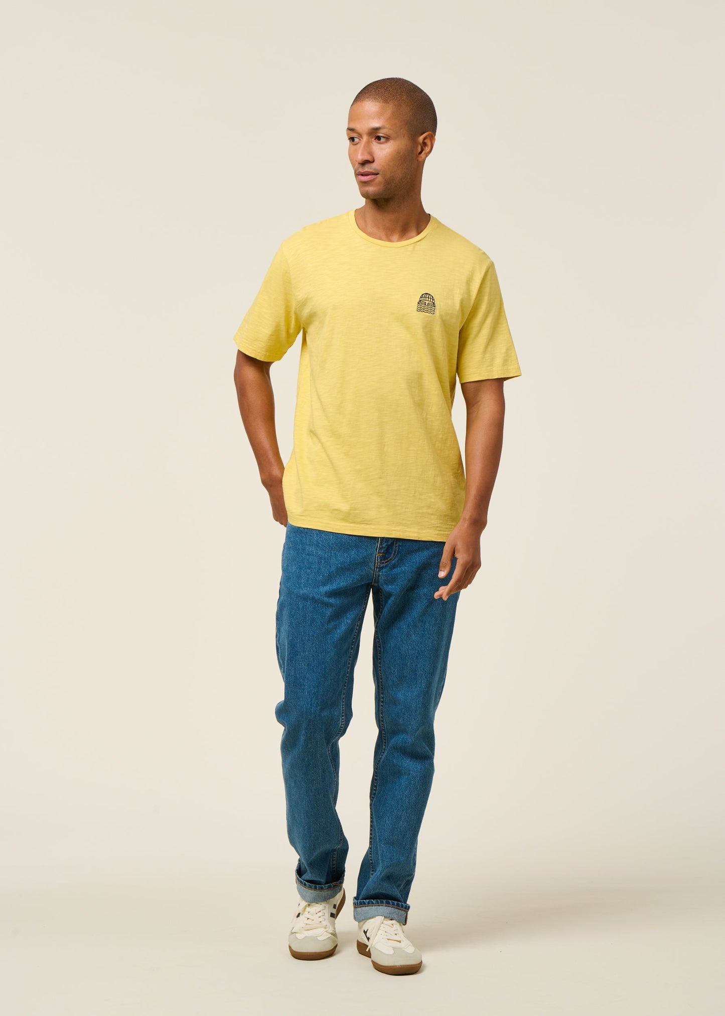 T-shirt en coton bio | jaune "pollen mini to the sea tee"