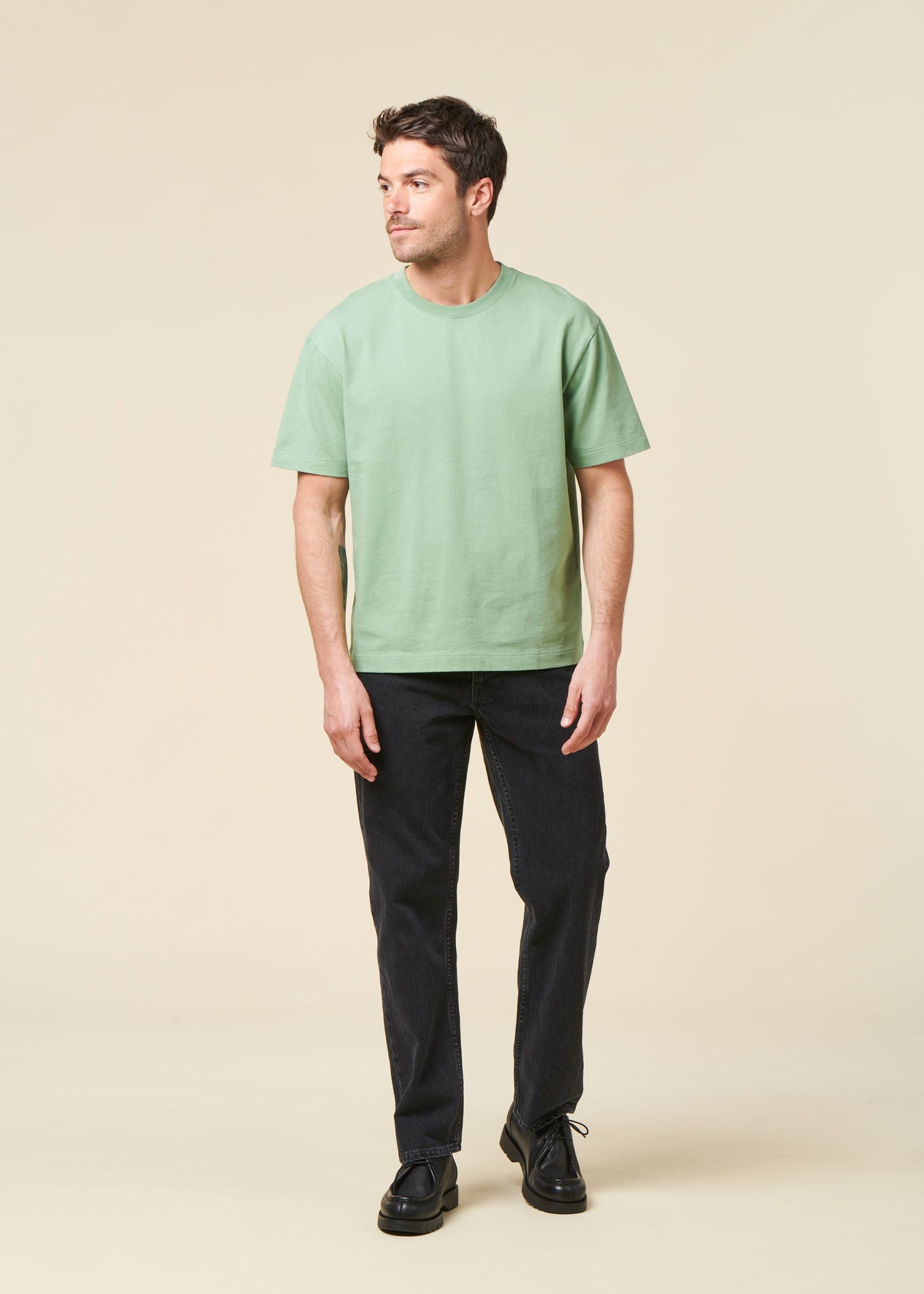 T-shirt oversize en coton bio | vert sauge