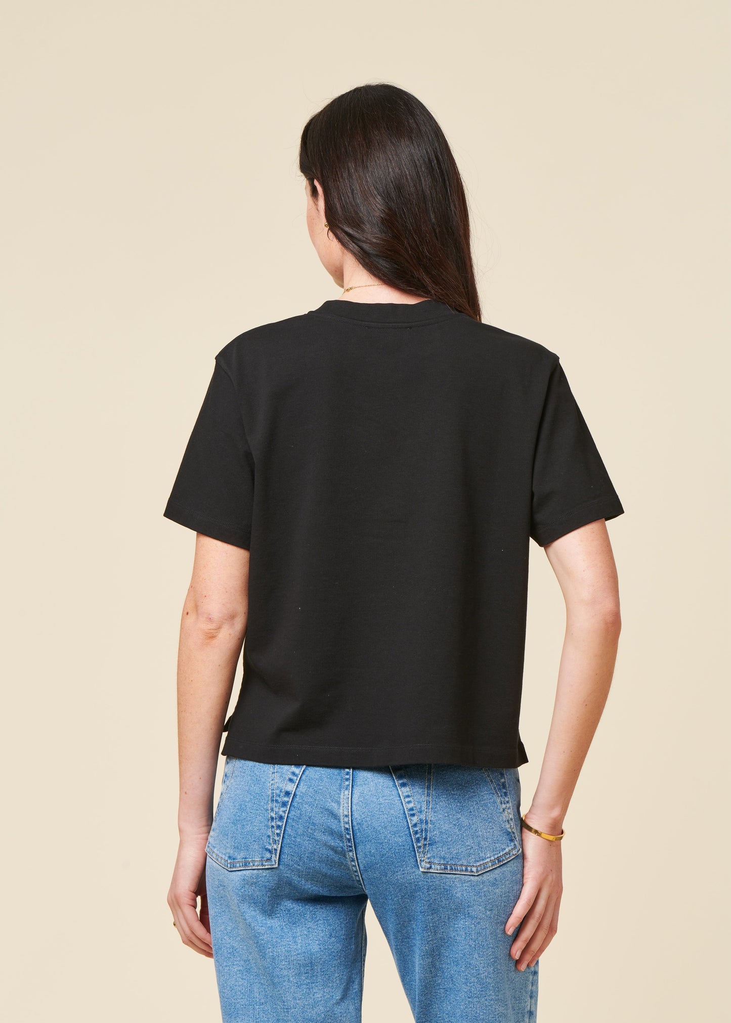 T-shirt boxy en coton bio | noir