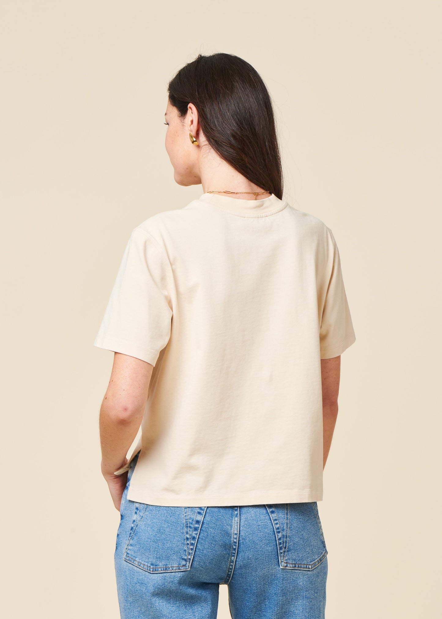 T-shirt boxy en coton bio | écru