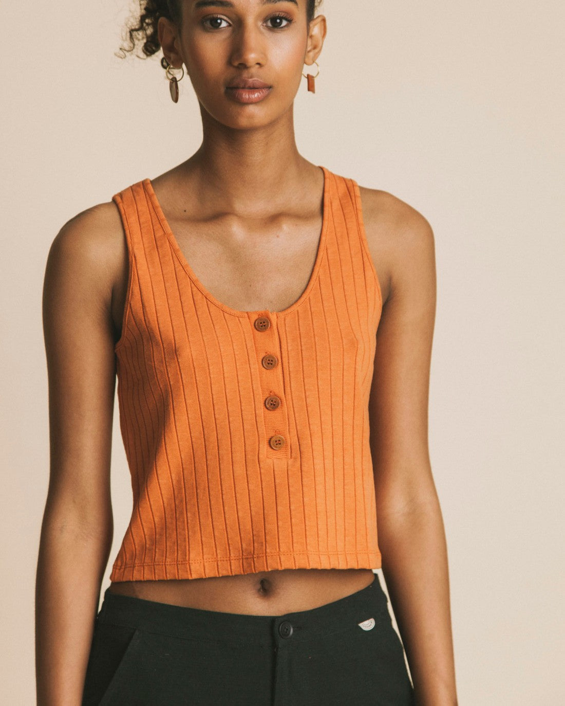 Top court terracotta en refibra, tencel et coton bio - Heidi