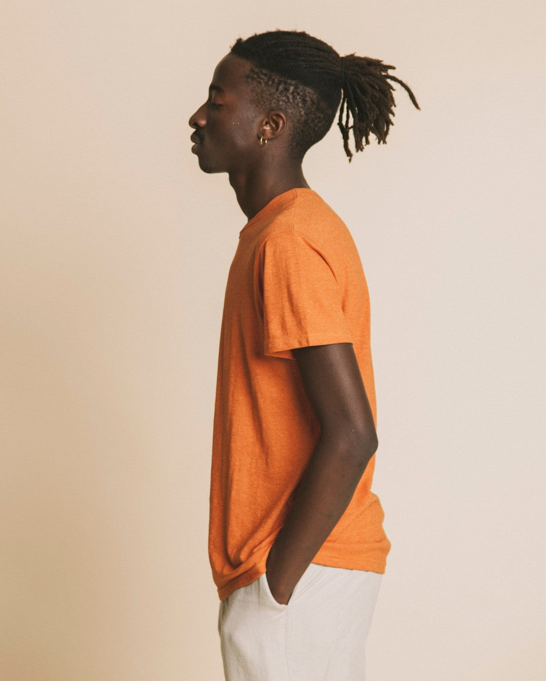 T-shirt terracotta en chanvre et coton bio