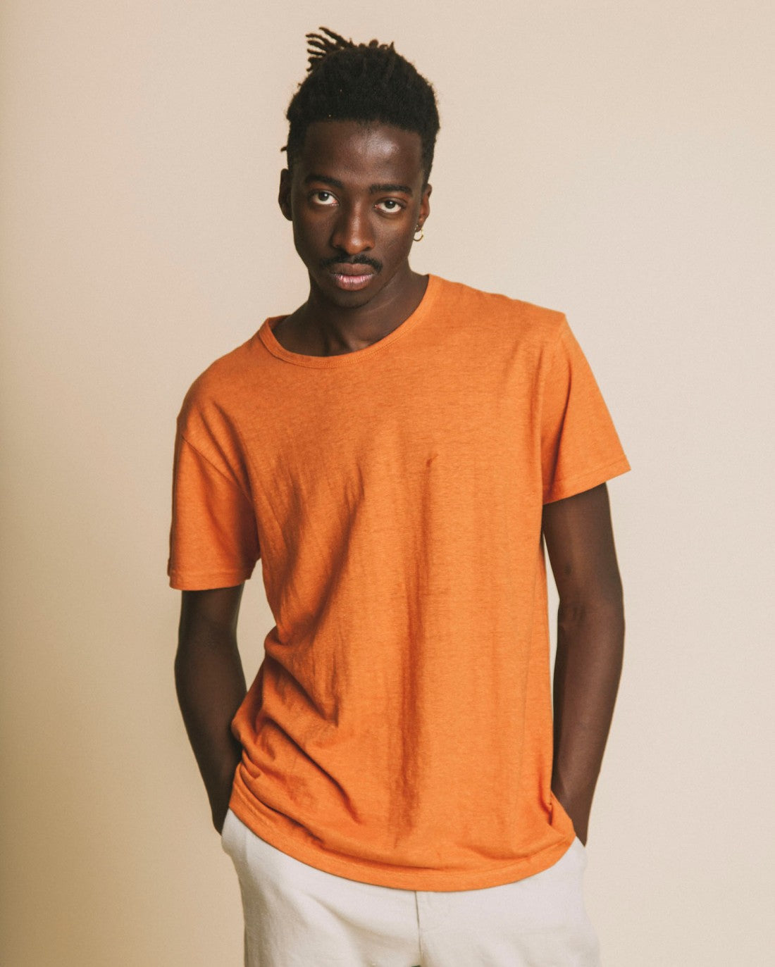 T-shirt terracotta en chanvre et coton bio