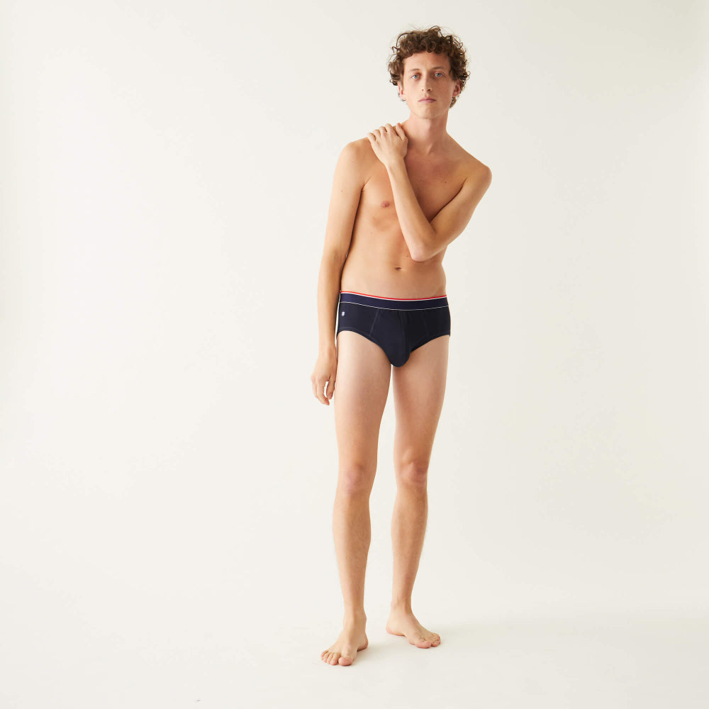 Slip en coton bio | marine "terrible plus marine lsf"
