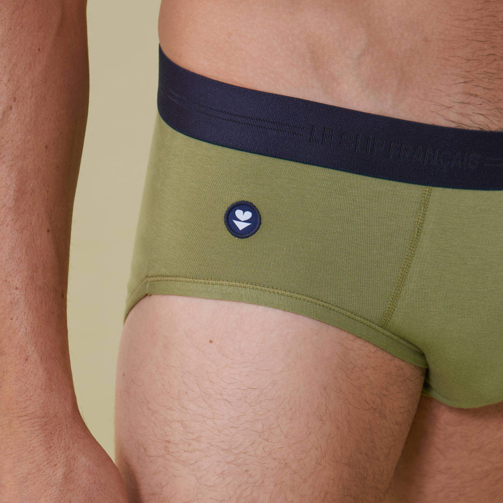 Slip vert en coton bio - terrible - vert olive