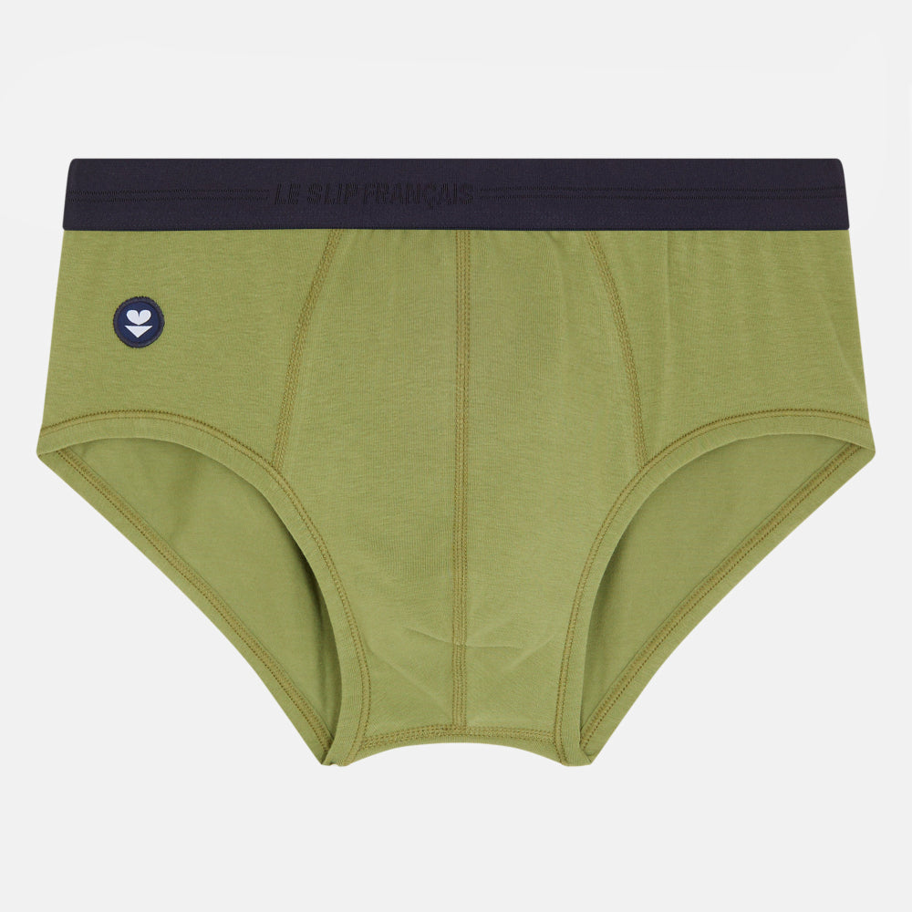 Slip vert en coton bio - terrible - vert olive