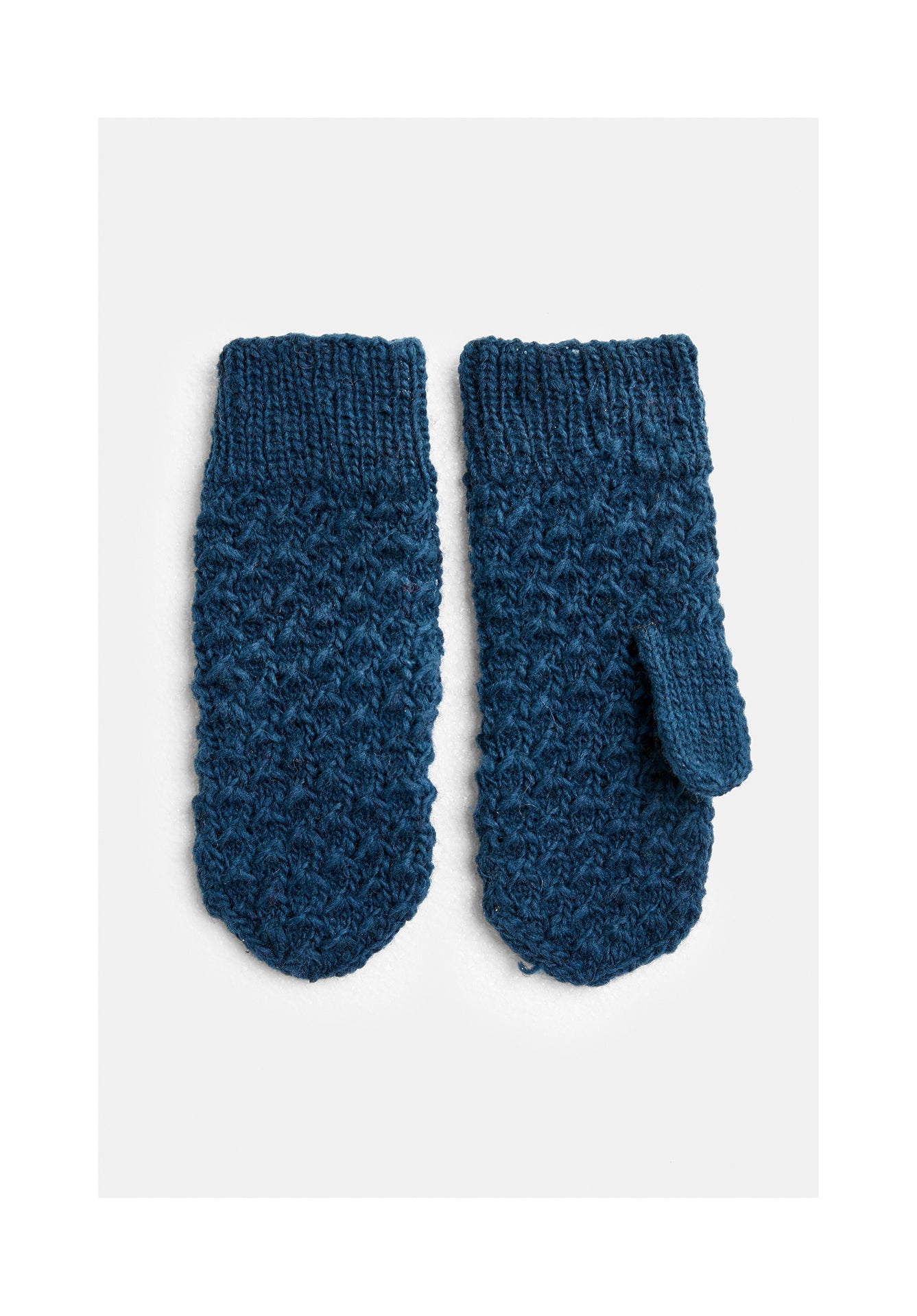 Moufles en laine bleue