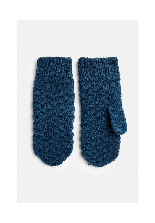 Moufles en laine bleue
