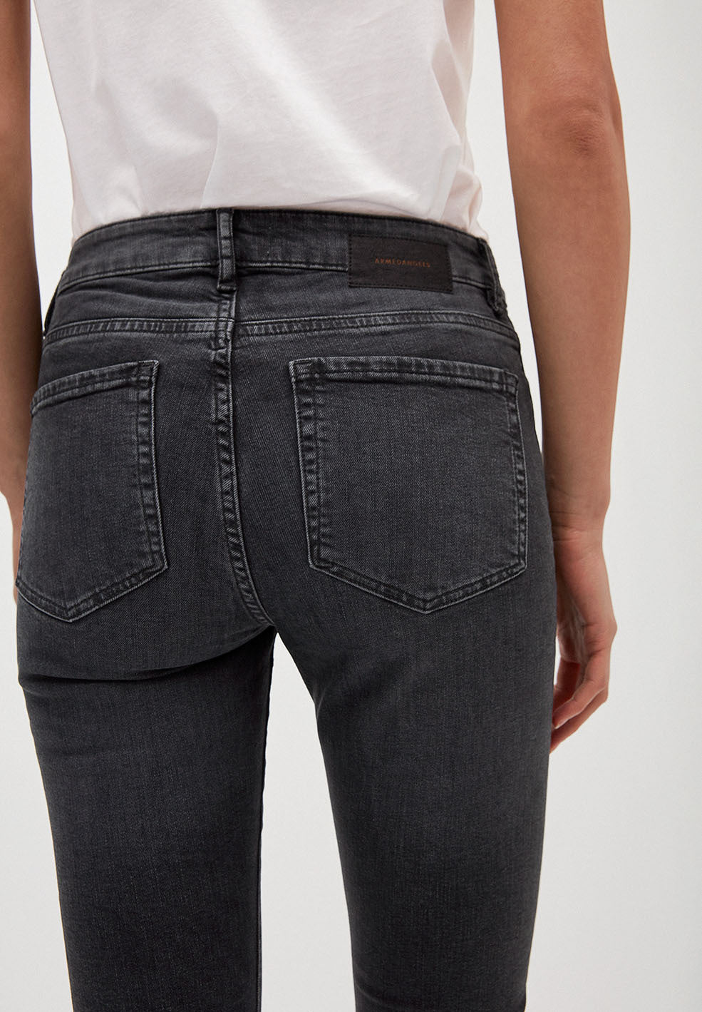 Jean skinny délavé gris en coton bio - Tillaa