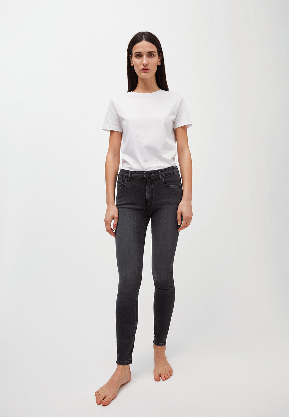 Jean skinny délavé gris en coton bio - Tillaa