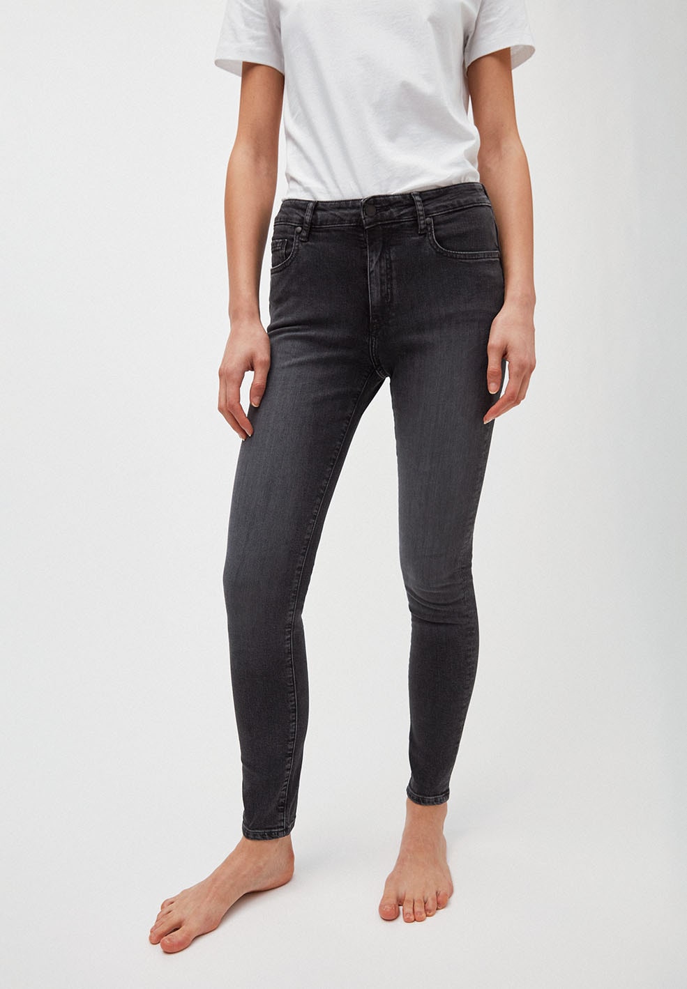 Jean skinny délavé gris en coton bio - Tillaa
