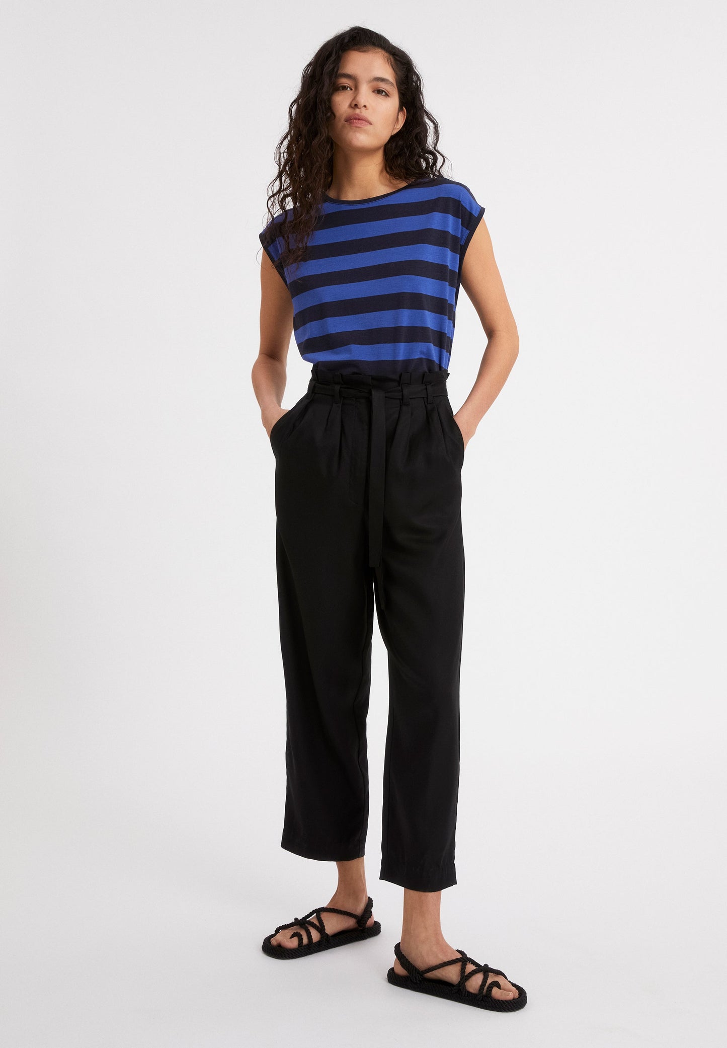 Pantalon noir en tencel - Timeaa