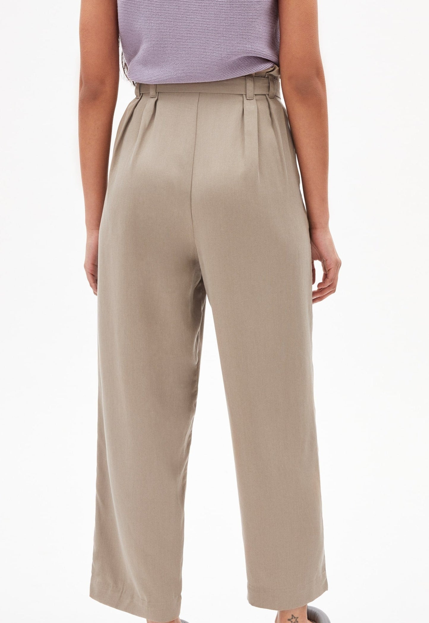 Pantalon ample beige en tencel - timeaa light desert
