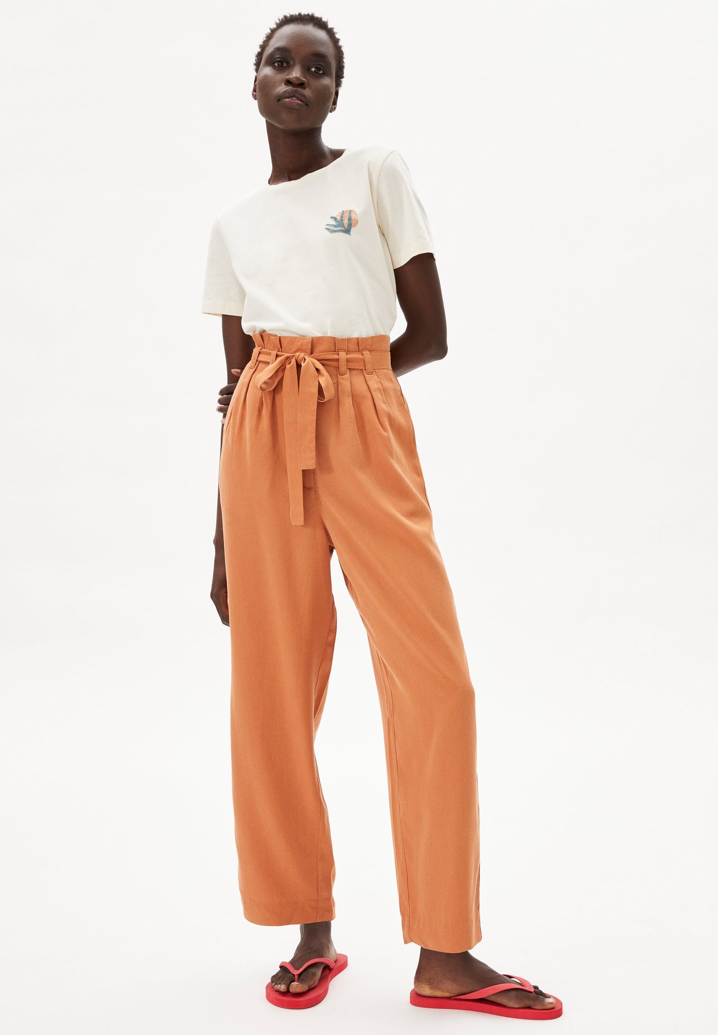 Pantalon orange en tencel - Timeaa